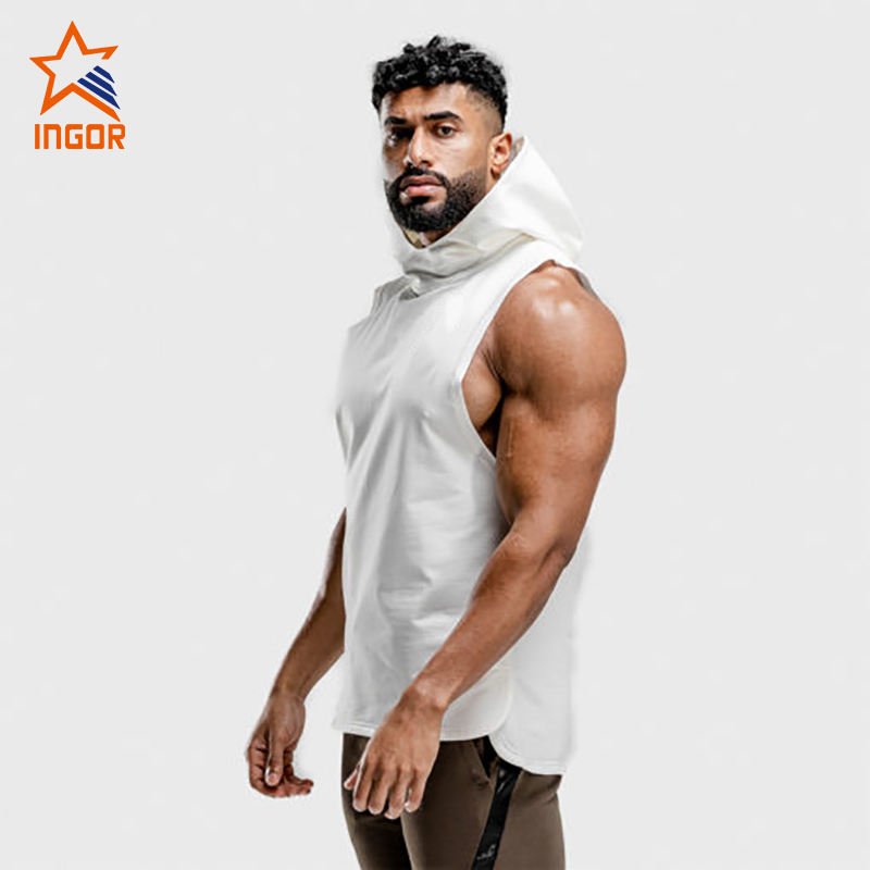 Wholesale Quick Dry Blank Mesh Work out High Quality Custom Plain Pullover Sleeveless Hoodies