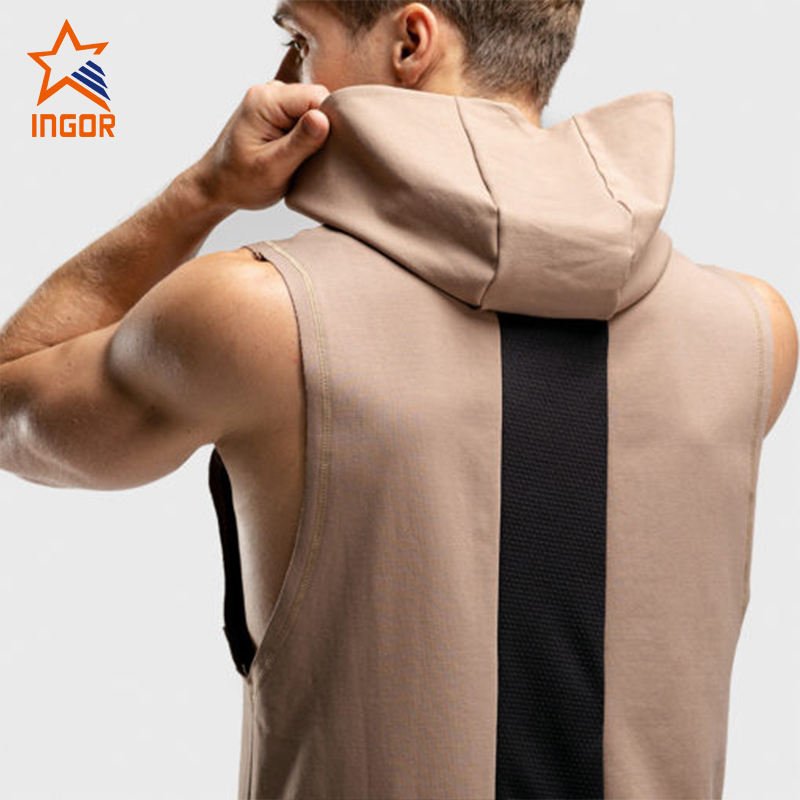 Wholesale Quick Dry Blank Mesh Work out High Quality Custom Plain Pullover Sleeveless Hoodies