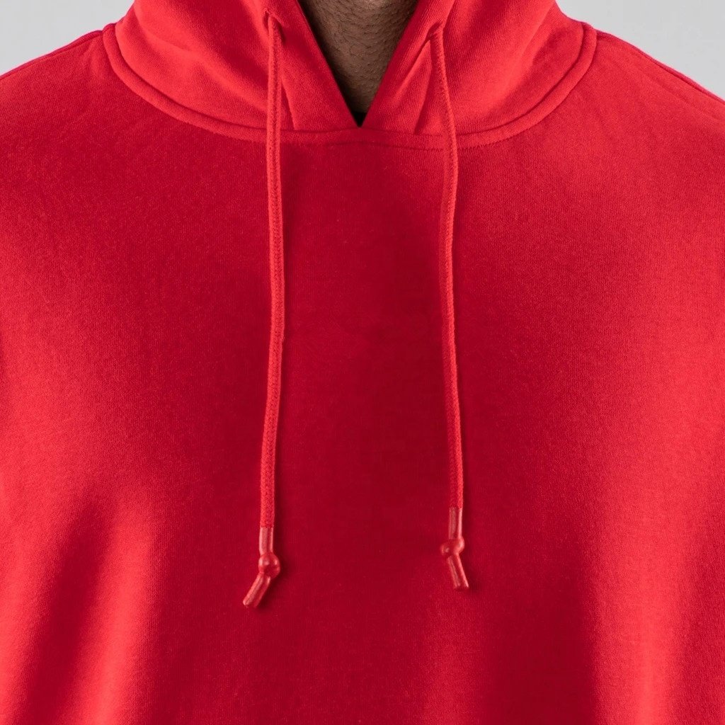hot sale cotton fleece blank plain pullover red hoodie oversized plus size men's hoodies & sweatshirts