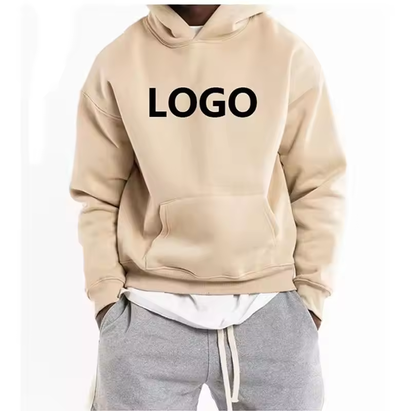Wholesale customization Cotton French Terry Oversize Hoodie Drop Shoulder Plain Blank Custom men's hoodies & sweatshirts