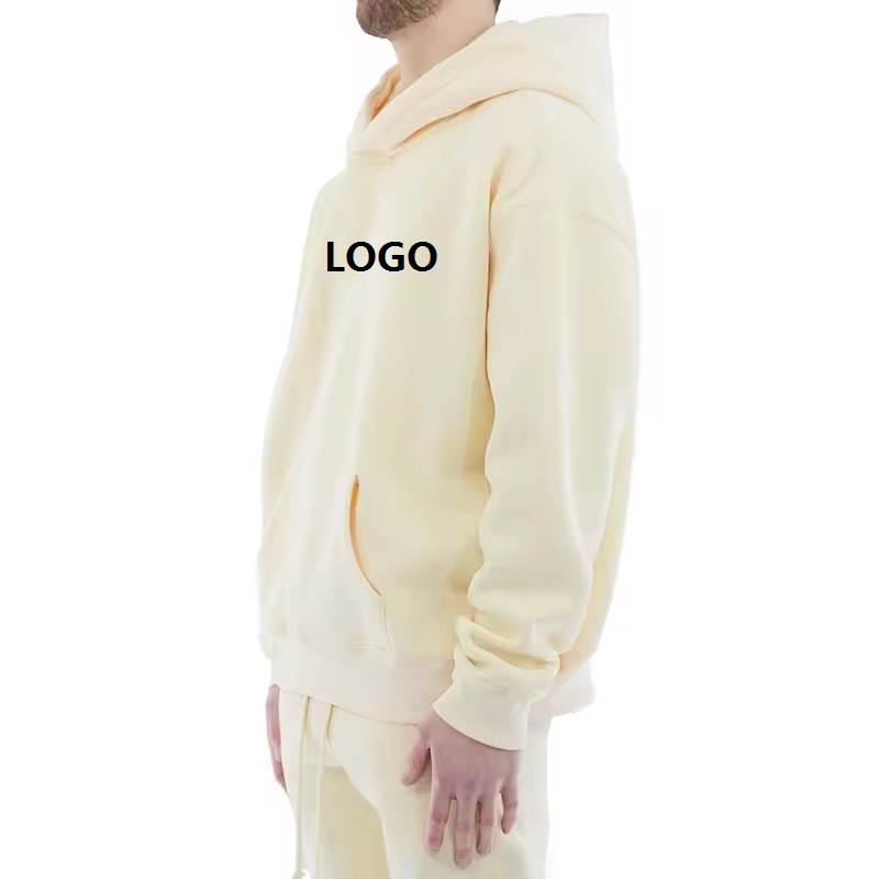 Wholesale customization Cotton French Terry Oversize Hoodie Drop Shoulder Plain Blank Custom men's hoodies & sweatshirts