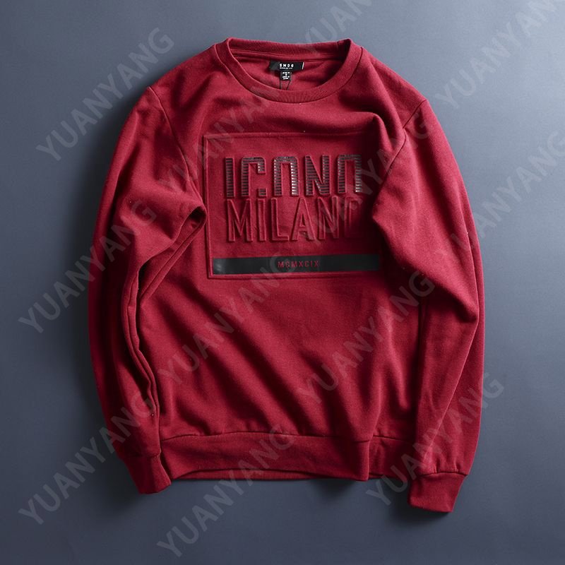 High Quality French Terry Crew Neck Men's Hoodies & Sweatshirts For Men Oversized Custom 3D Embossed Logo Crewneck Sweatshirt