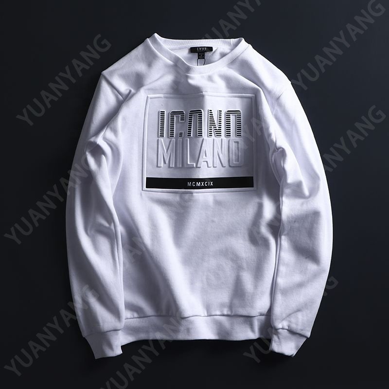 High Quality French Terry Crew Neck Men's Hoodies & Sweatshirts For Men Oversized Custom 3D Embossed Logo Crewneck Sweatshirt