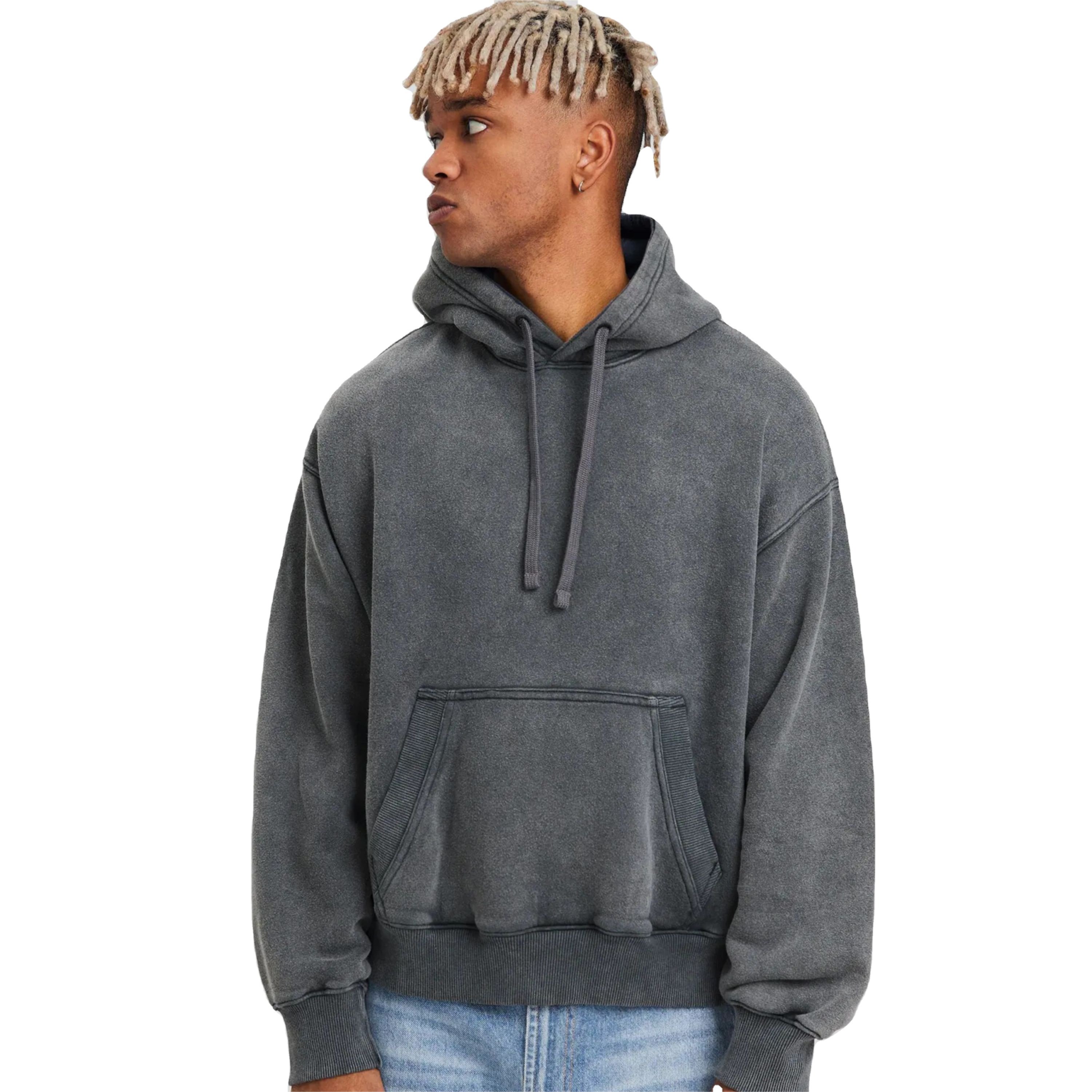 High Quality No String Heavy Cotton 400 Gsm Hoodies Custom Fleece Vintage Washed Pullover Embroidery Boxy Fit Hoody for Men
