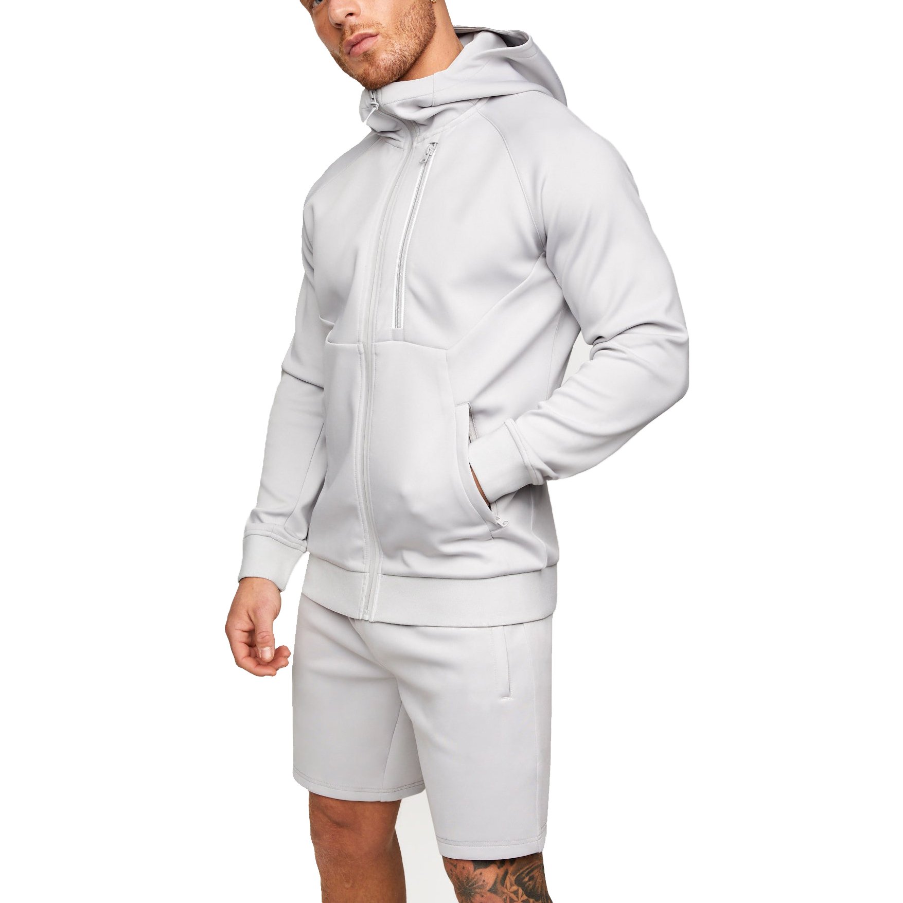 Decheng Custom Logo Men's Sets Hoodies And Sweat Pants Set Tracksuits Long Sleeve Blank Full Zip Up Hoodie Set