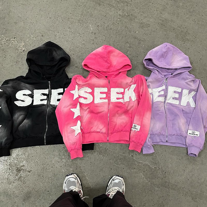Customized Cotton Two Piece Applique Patch Embroidered Flared Sweatpants and Hoodie Street Oversized Acid Wash Sweatsuit