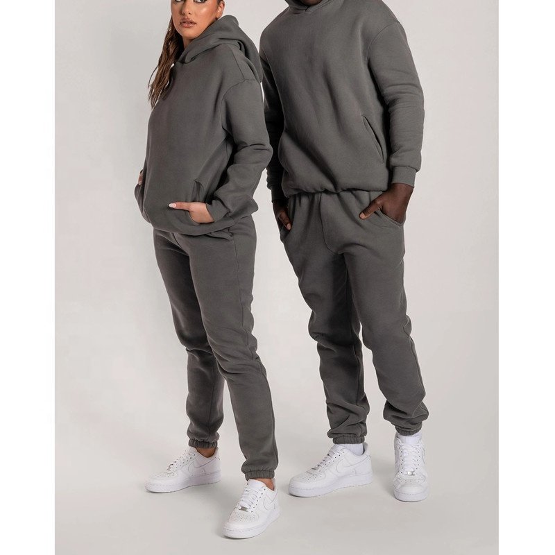 Oem Custom Unisex Hoodie Tracksuits 2 Piece Sets 100% Pure Cotton Winter Training Wear Men Pullover Tracksuits With Logo