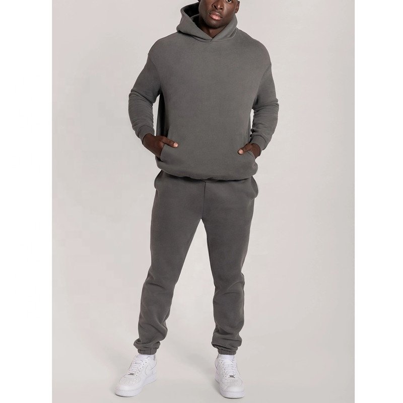 Oem Custom Unisex Hoodie Tracksuits 2 Piece Sets 100% Pure Cotton Winter Training Wear Men Pullover Tracksuits With Logo