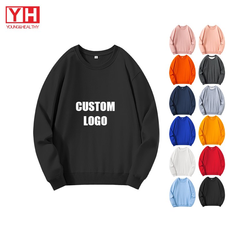 Wholesale Polyester Mens Crewneck Sweatshirt Cotton High Quality Custom Logo Blank Embroidered Men'S Hoodies And Sweatshirts