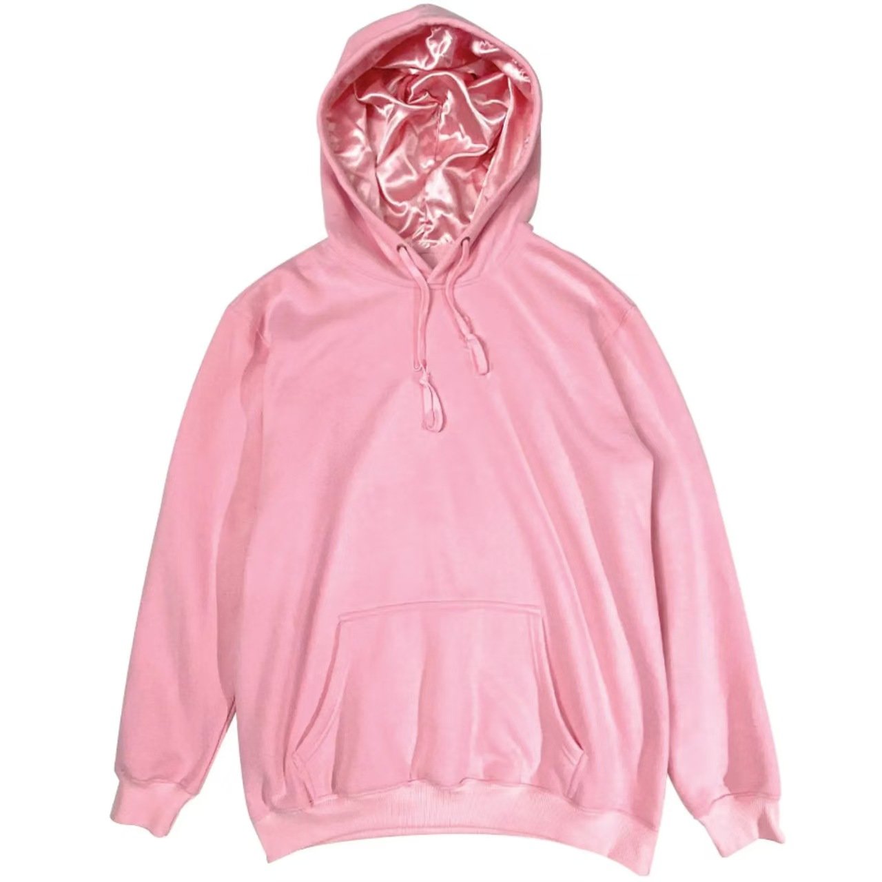 2024 New Fleece 400 Gsm Hoodie Drop Shoulder Pullover Men's Hoodie Oversized Satin Lined Hoodies Custom Logo