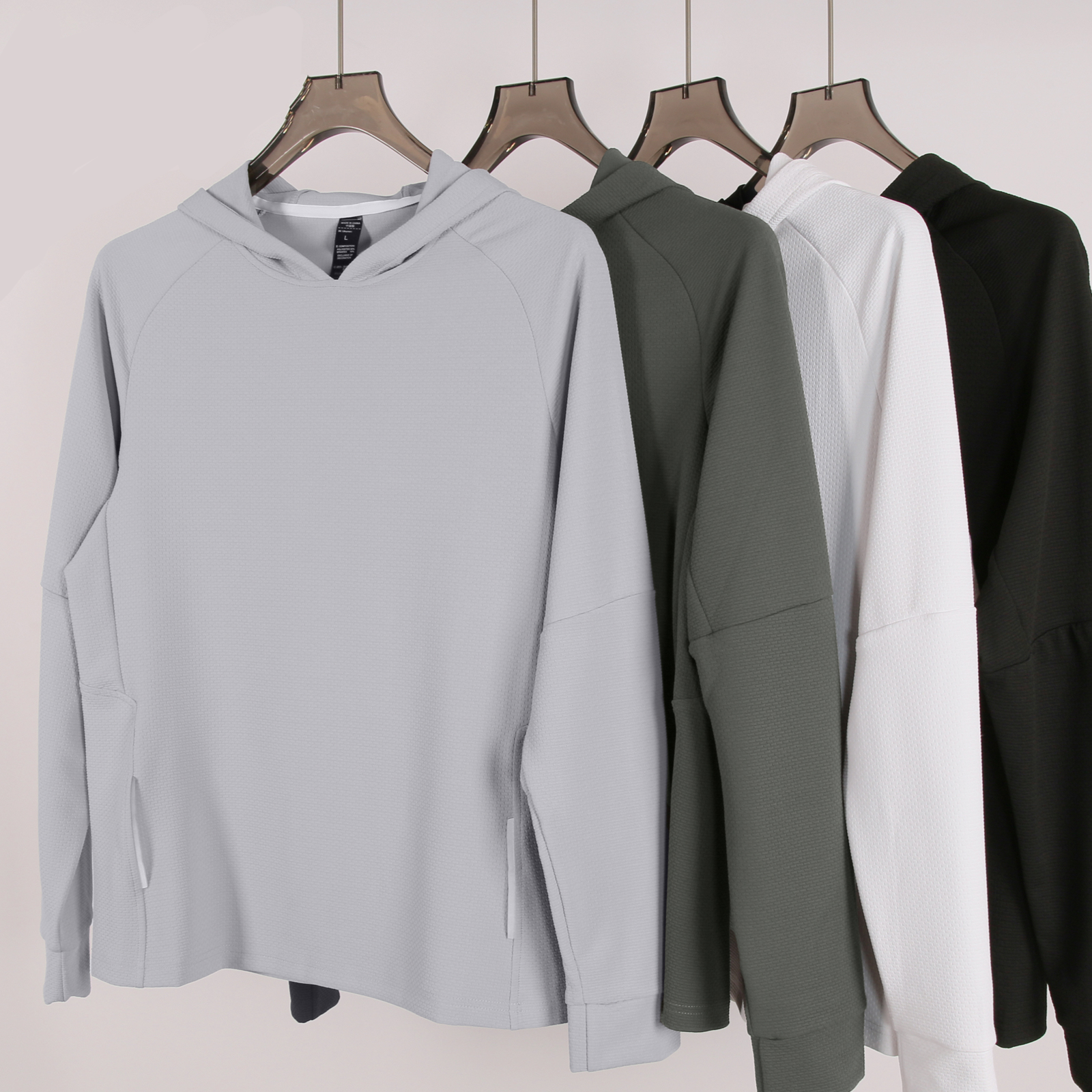 Bomery Men's Long Sleeve Hoodies Quick Dry Polyester Performance Fishing Shirts Custom Wholesale Breathable Sportswear Plus Size