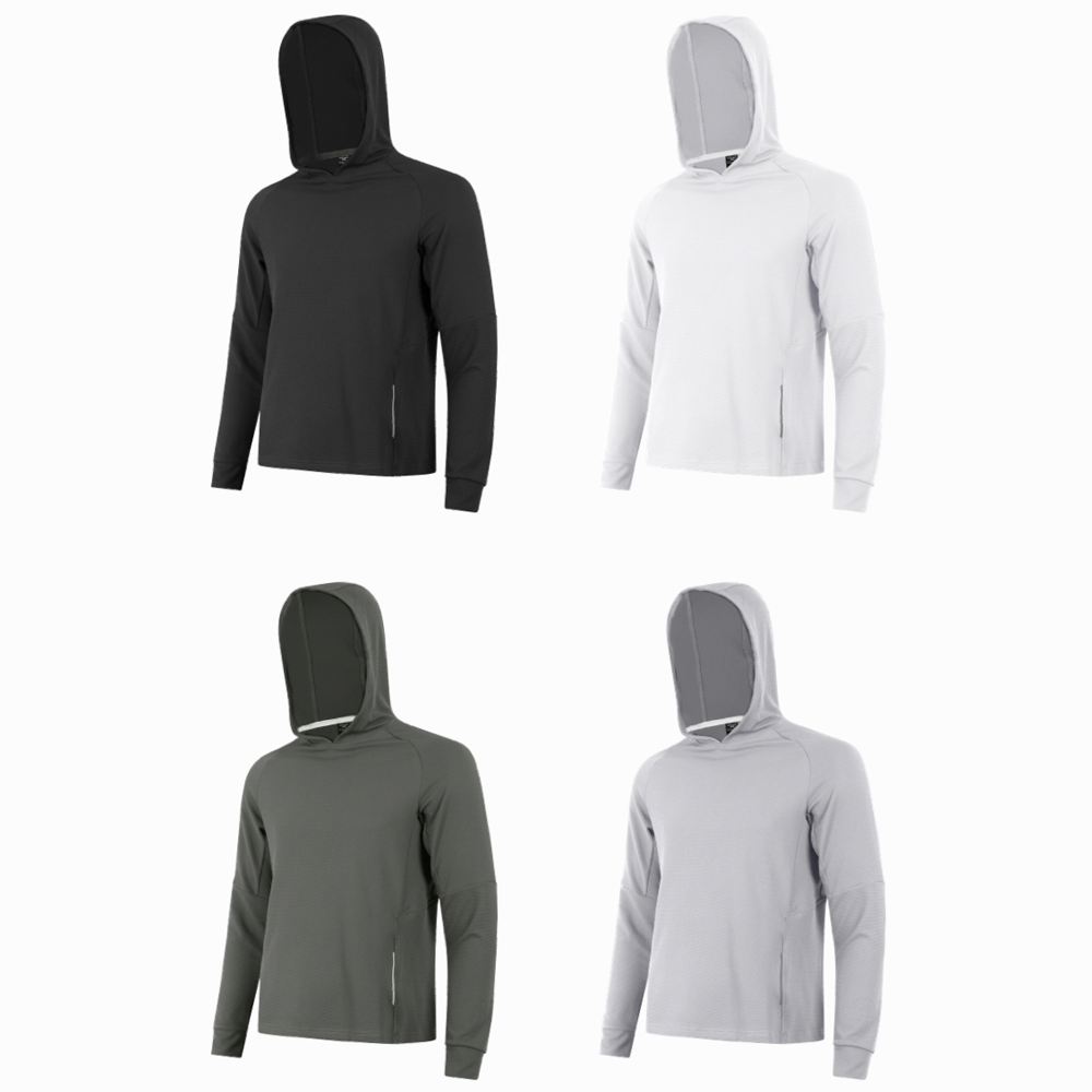 Bomery Men's Long Sleeve Hoodies Quick Dry Polyester Performance Fishing Shirts Custom Wholesale Breathable Sportswear Plus Size