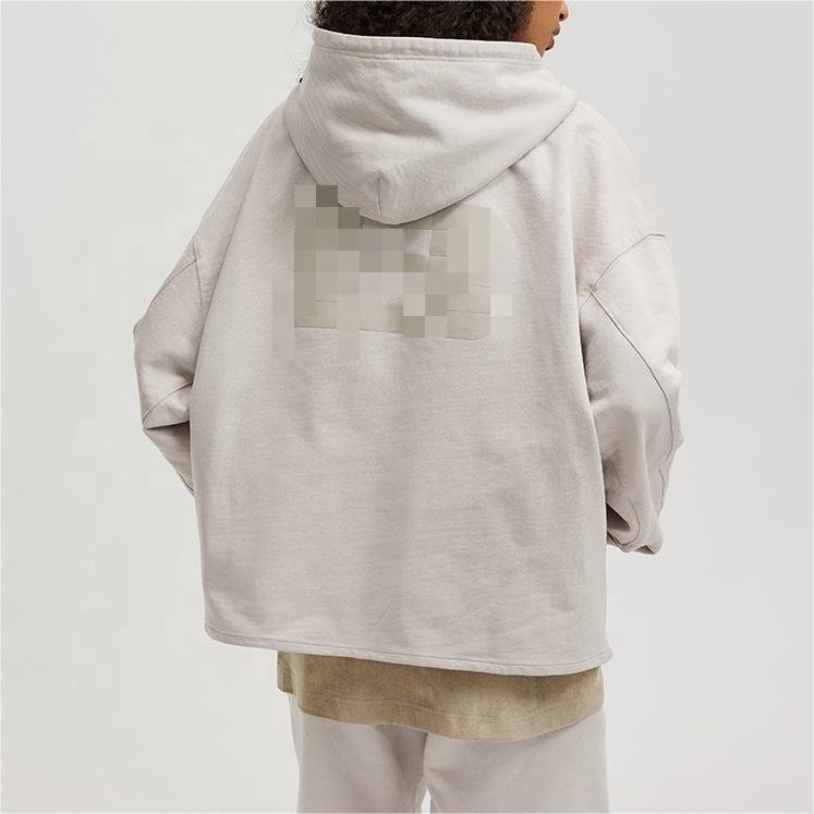 OEM wholesale plus size men's hoodies zip up custom print logo hoodie 100% cotton french terry zipper blank plain hoodie