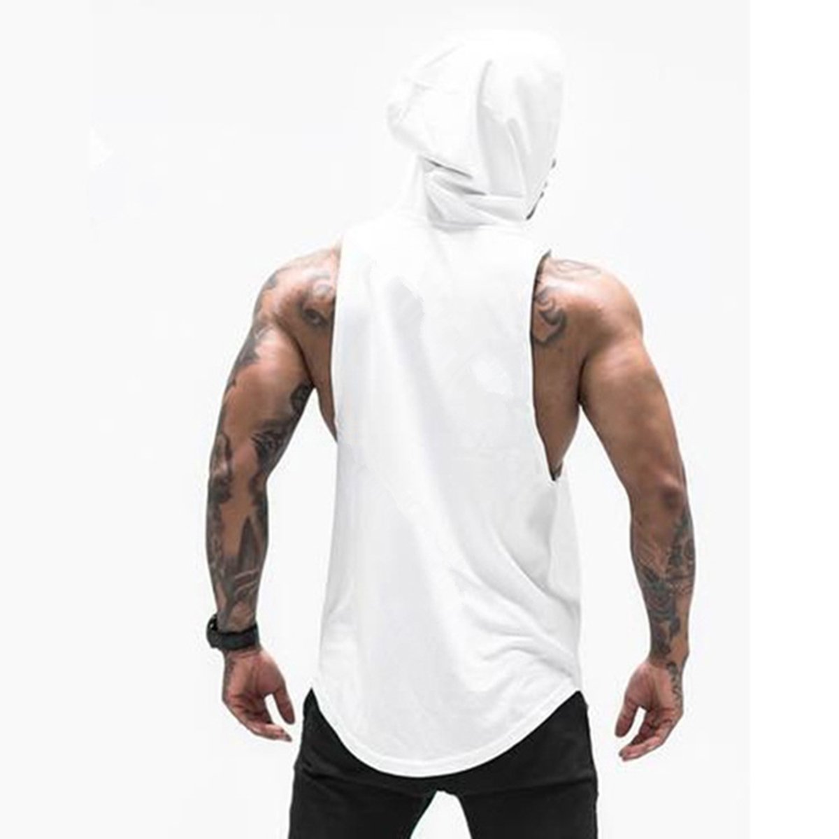 Wholesale Customized Solid Comfortable Cotton Sleeveless Gym Workout Fitness Men's Hoodies