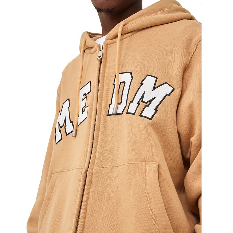 Custom logo men's hoodies drop shoulder oversized hoodie black back embroidered zip up hoodie