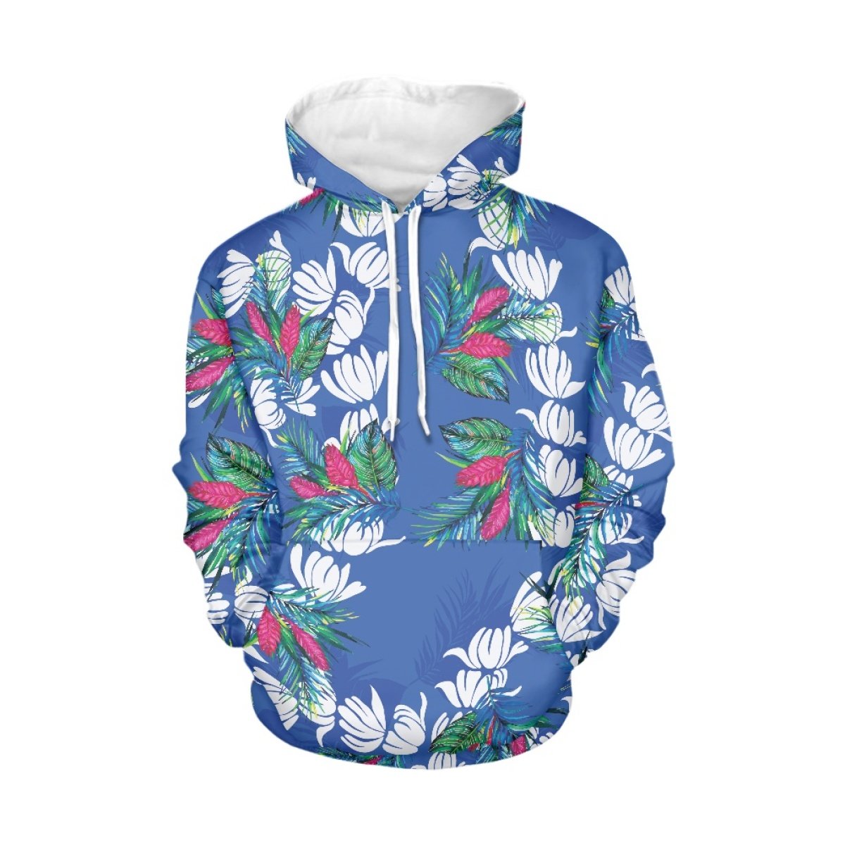 Print On Demand Pikake Arabian Jasmine Design Men's Hoodies High Quality Polyester Fabric Men's Hoodies & Sweatshirts