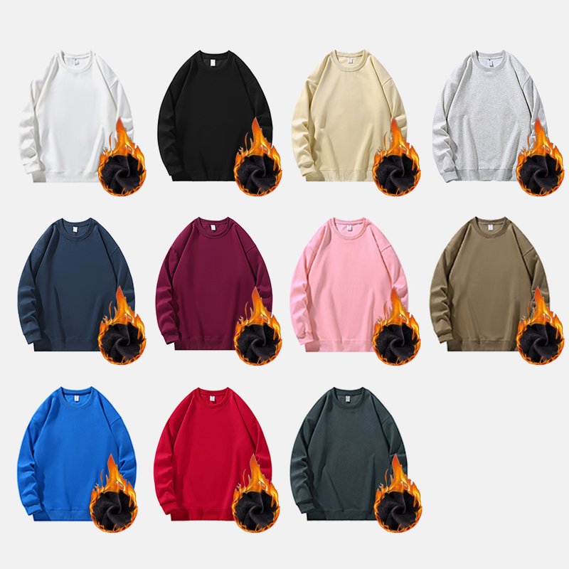 Hot Sale Crewneck Men's Sweatshirt Long Sleeve Thickened Solid Color Fashion Loose Pullover Men's Hoodies