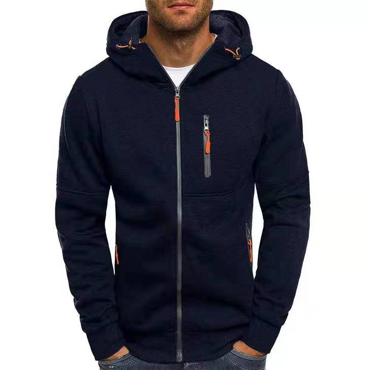 Wholesale high-quality slimming new fashion style blanks zip up hoodie men's hoodies