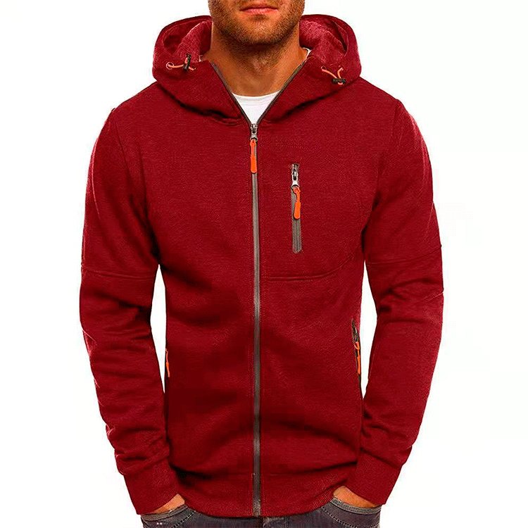 Wholesale high-quality slimming new fashion style blanks zip up hoodie men's hoodies
