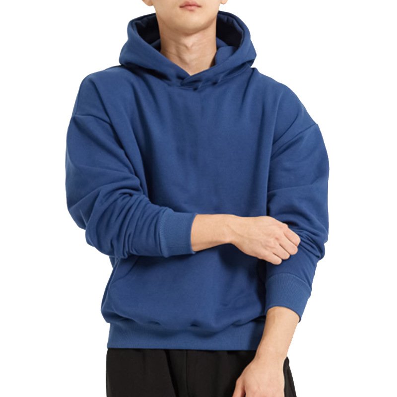 custom logo drop shoulder no string blank plain heavy 100% cotton heavyweight printed pullover men's hoodies & sweatshirts