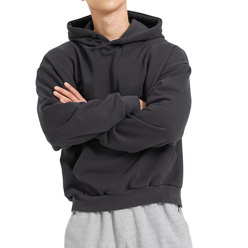 custom logo drop shoulder no string blank plain heavy 100% cotton heavyweight printed pullover men's hoodies & sweatshirts