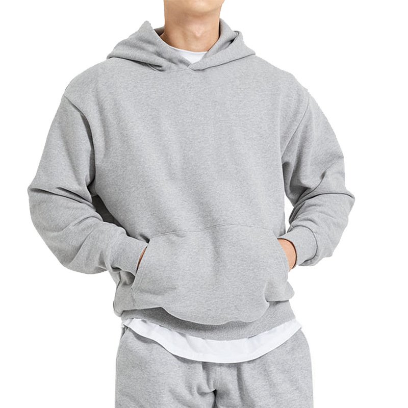 custom logo drop shoulder no string blank plain heavy 100% cotton heavyweight printed pullover men's hoodies & sweatshirts