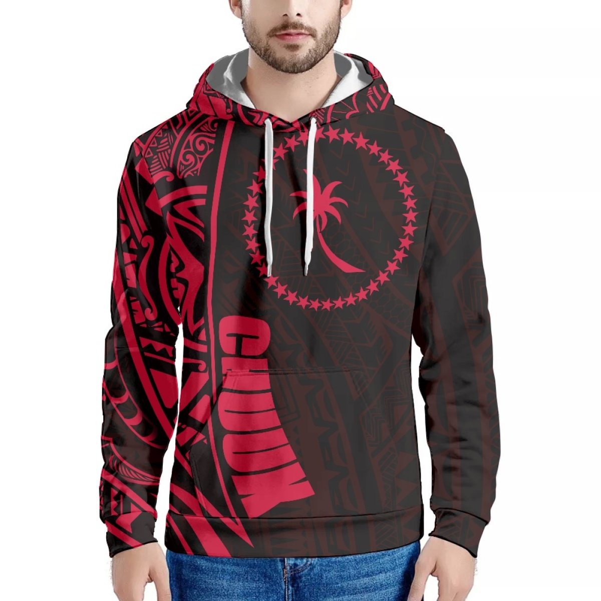 Direct Sale Winter Polynesian Chuuk Tattoo Totem Men's Hoodie & Sweatshirt Cheap Cropped Hoodie Men High-Quality Men Hoodie