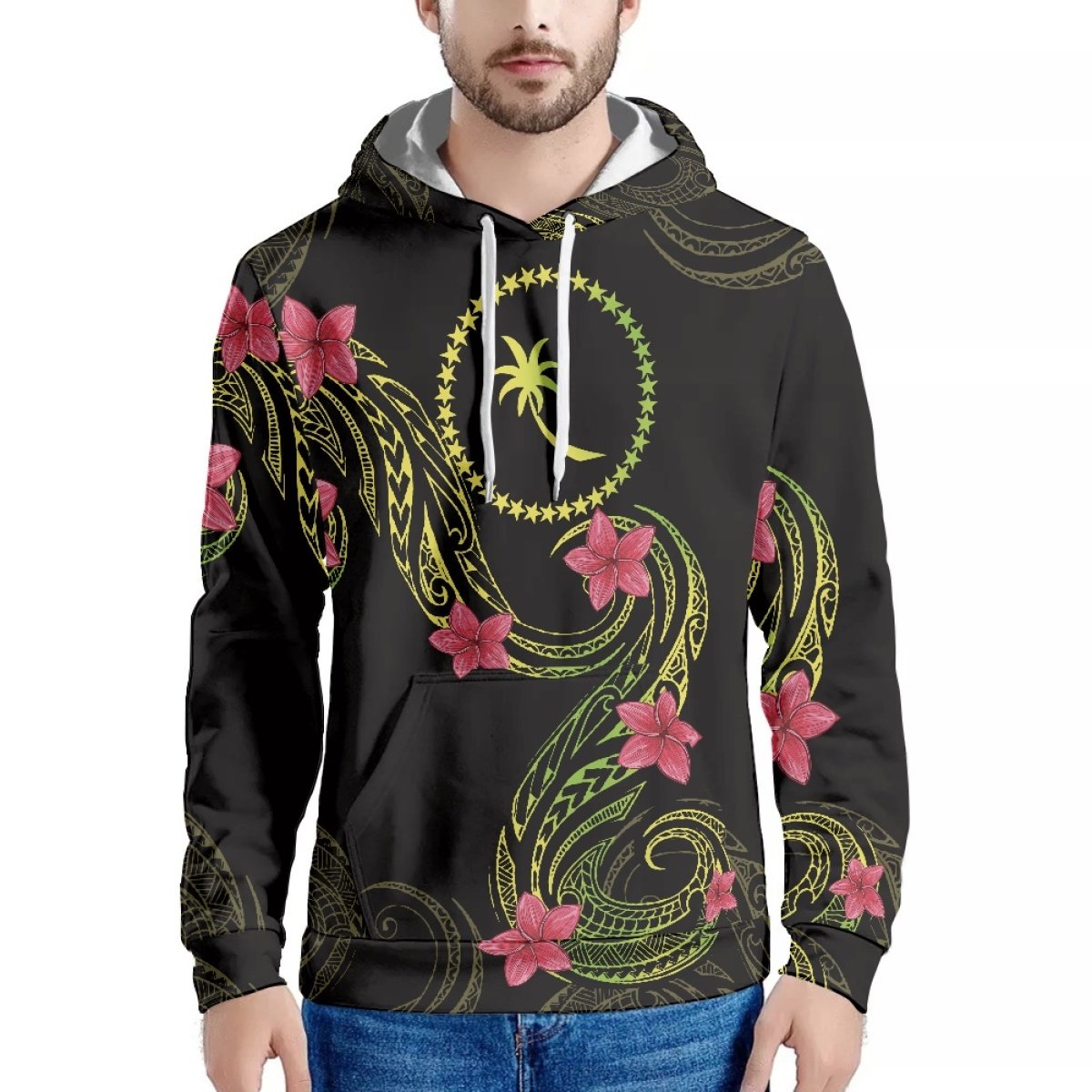 Direct Sale Winter Polynesian Chuuk Tattoo Totem Men's Hoodie & Sweatshirt Cheap Cropped Hoodie Men High-Quality Men Hoodie