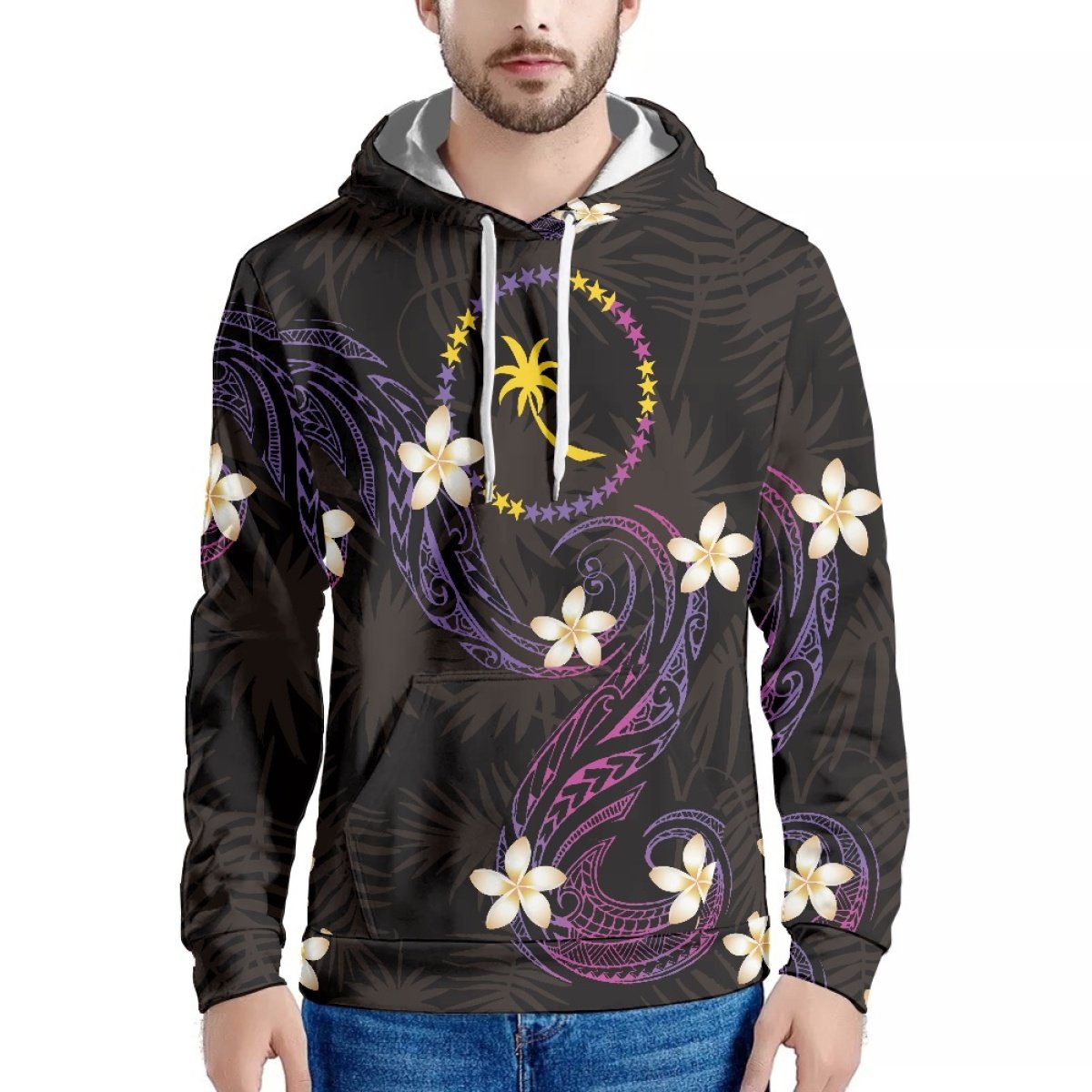 Direct Sale Winter Polynesian Chuuk Tattoo Totem Men's Hoodie & Sweatshirt Cheap Cropped Hoodie Men High-Quality Men Hoodie