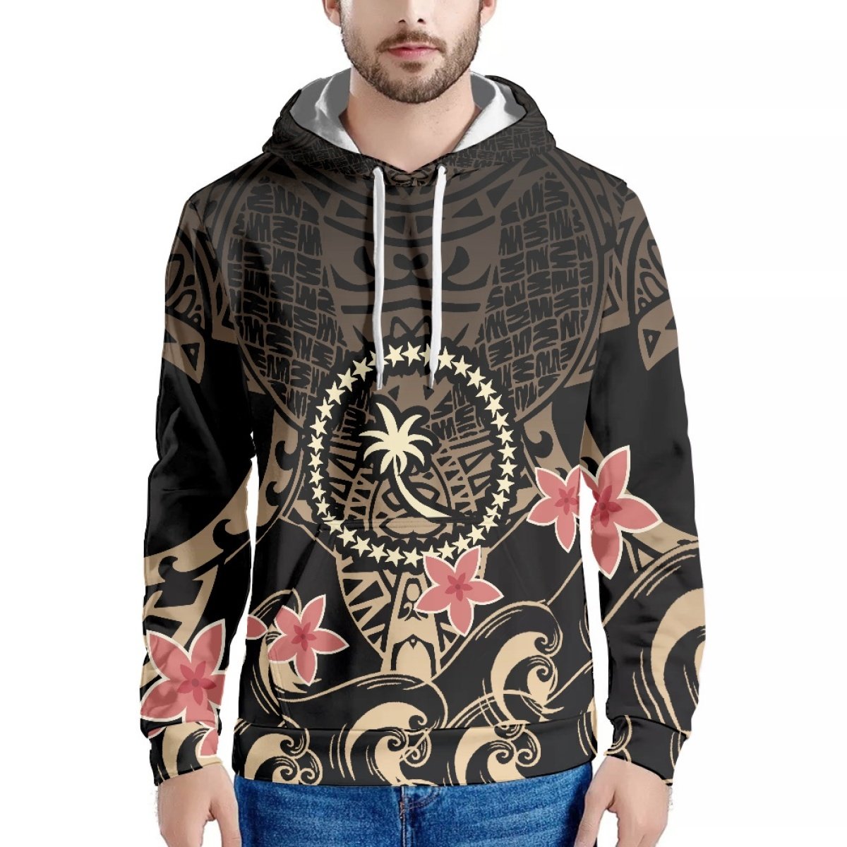 Direct Sale Winter Polynesian Chuuk Tattoo Totem Men's Hoodie & Sweatshirt Cheap Cropped Hoodie Men High-Quality Men Hoodie