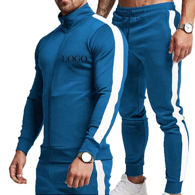 Custom Fitness Clothing Two Pieces Zipper Training&Jogging Wear Men Hombre Chandal