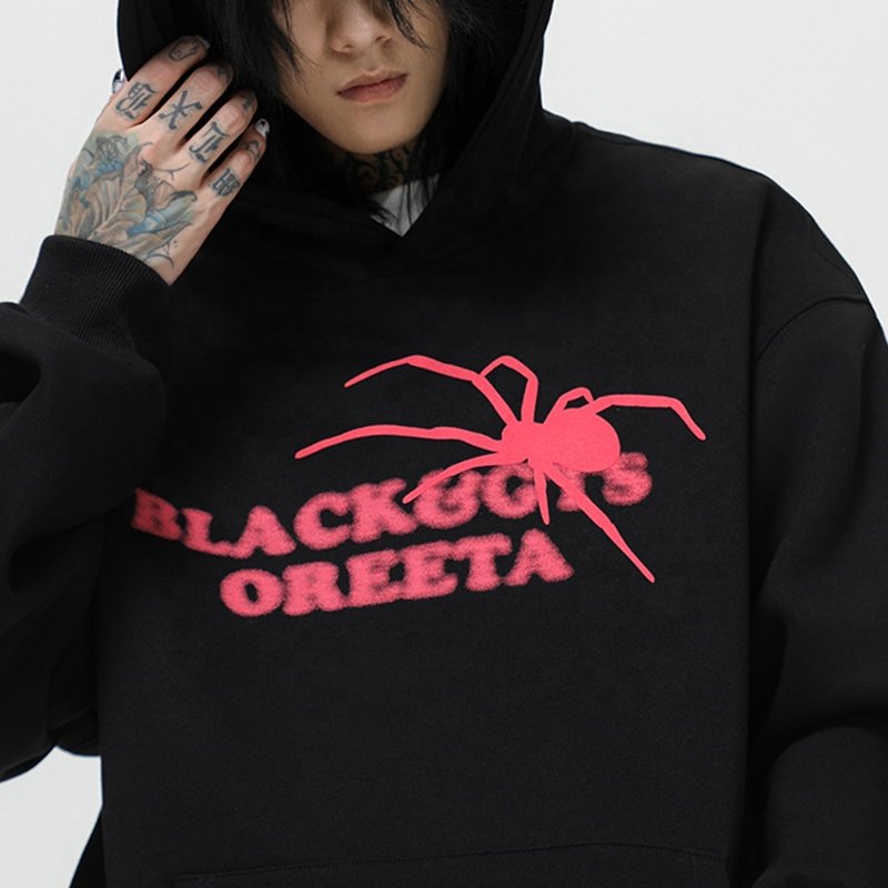 2024 Aikesi New Fabric Drop Shoulder Hoodie StringlessHeavy Chenneile lettering puff printing Hoodies Custom Hoodie for unisex