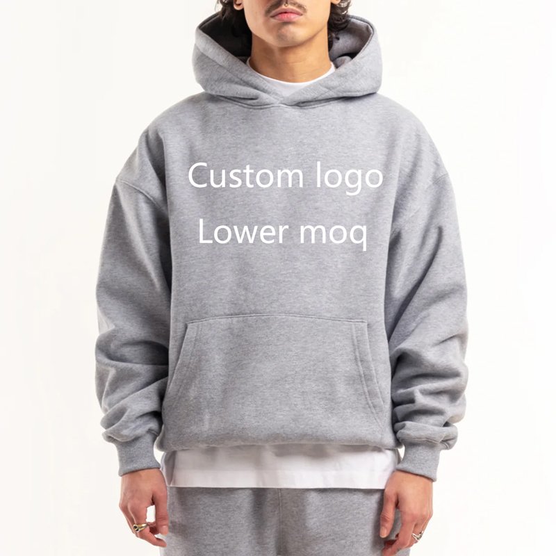 Heavy Gsm Mens Streetwear Custom Cotton Polyester Pullover Hoodie Boxy Blank Hoodie Fleece Oversized Hoodies