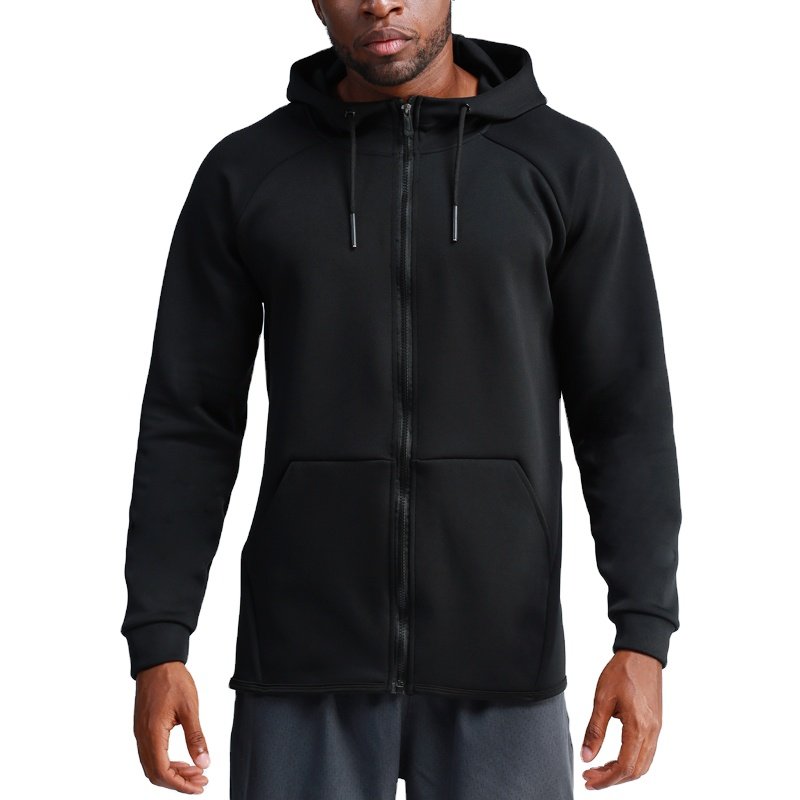 custom blank puff zip up men's hoodies sweatshirts design plus size joggers fitness sports training wear jacket for men