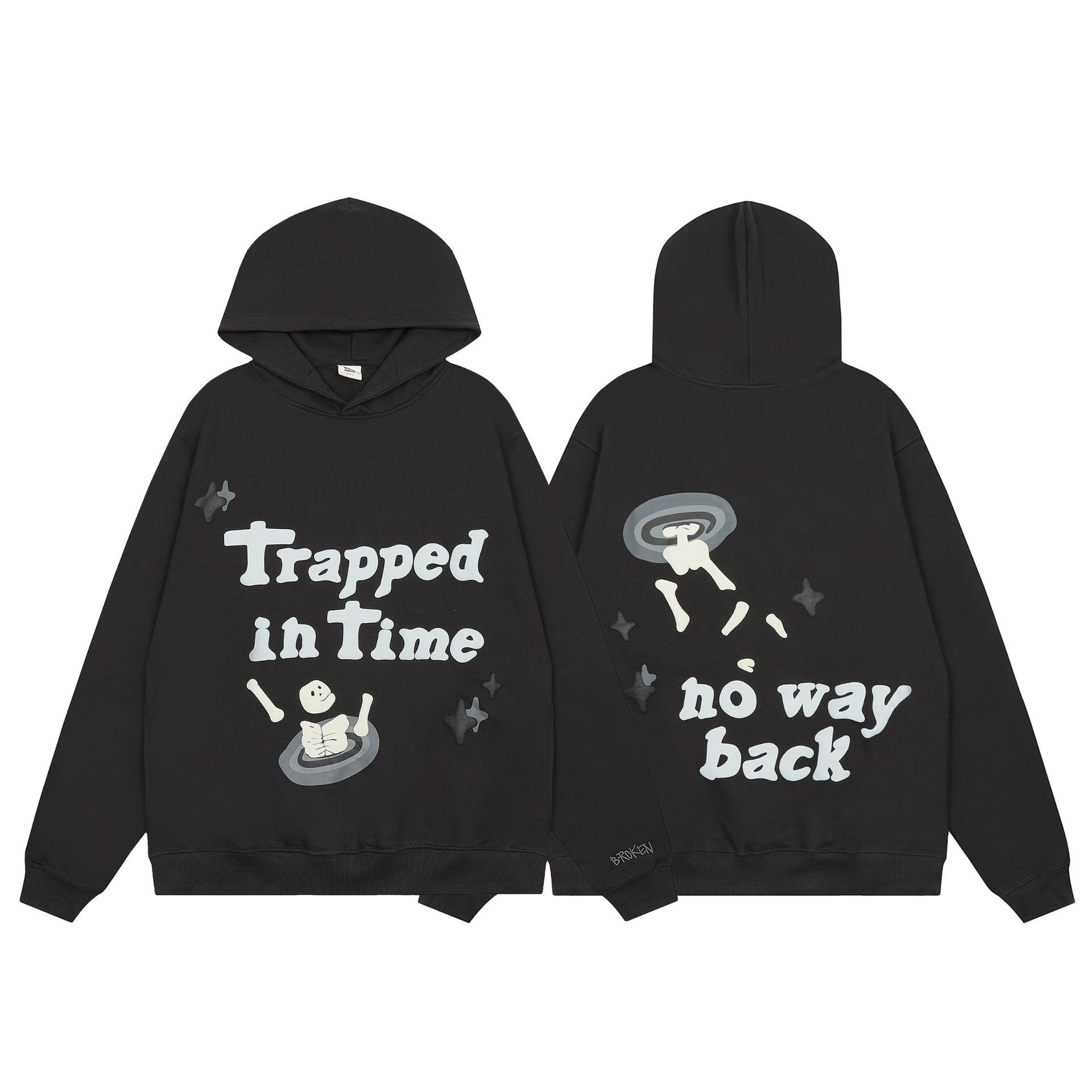 BP 100% Cotton Y2K Men's Clothing Hoodies Broken Sweatshirts Planet Streetwear Tracksuits Puff Printing Hoodie for Men