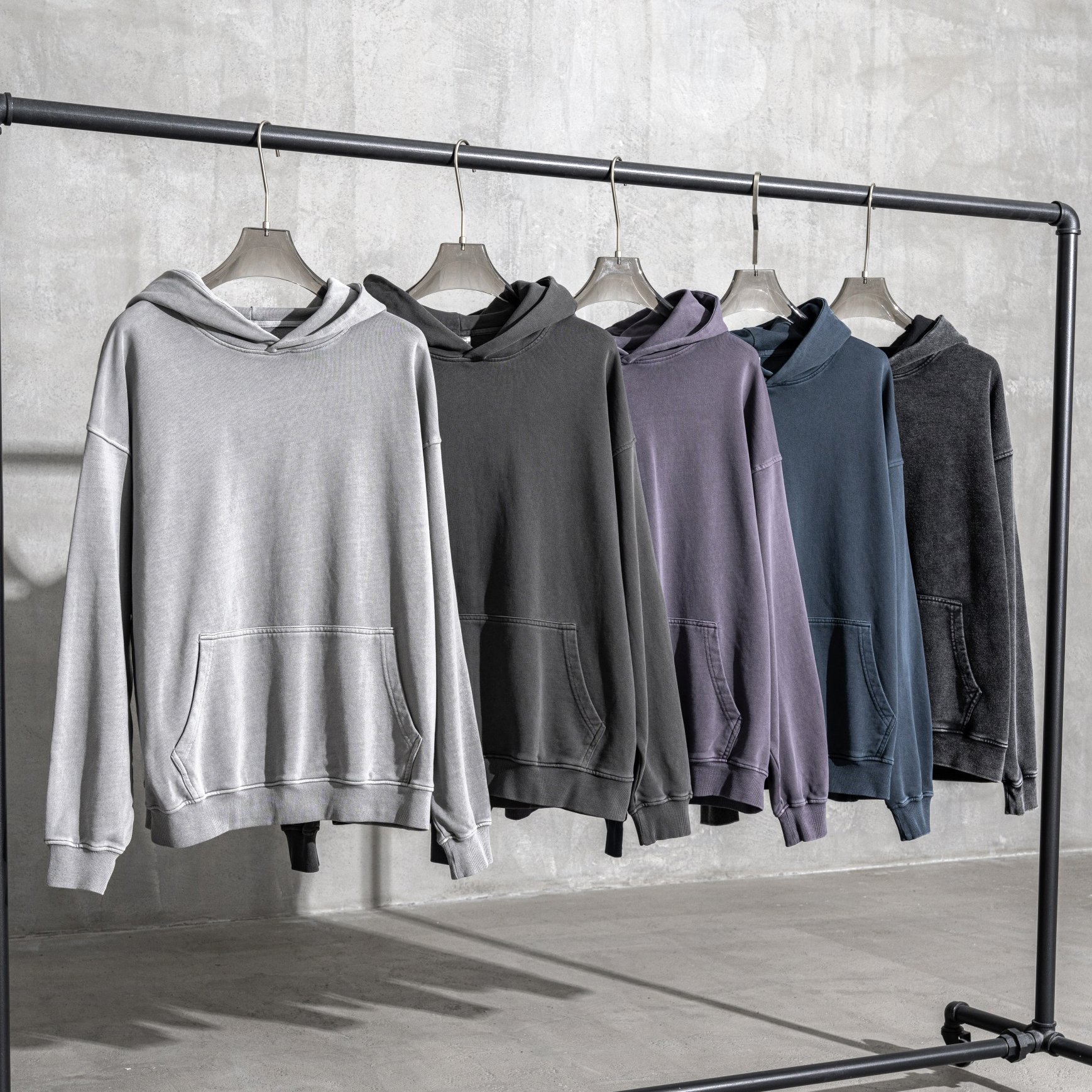 Custom 380gsm Dtg Print Streetwear 100% Cotton French Terry Stonewash Hoodie Manufacturer Acid Wash Men'S Hoodies Sweatshirts