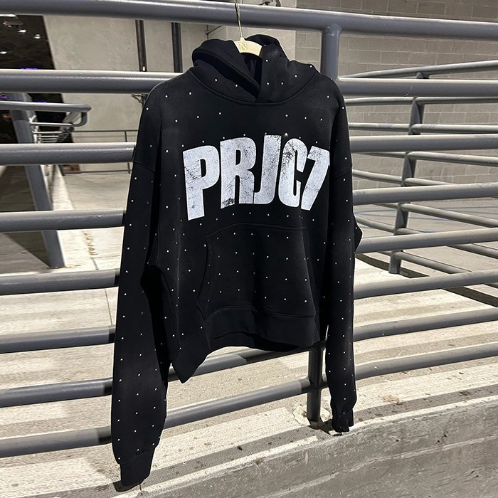 Huili Professional Custom Logo Printing Boxy Cropped Hoodie Men Oversized Fit 470Gsm Thick Cotton Rhinestone Hoodie