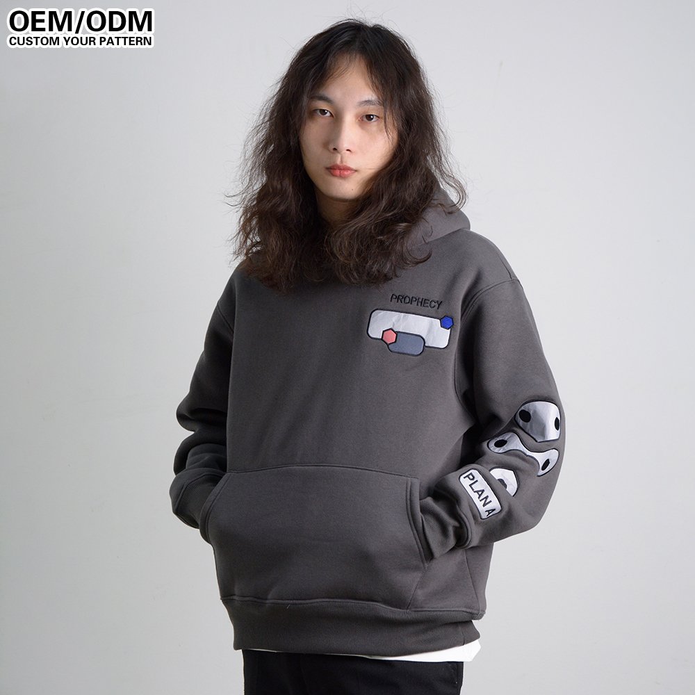 Sandian High Quality 500 GSM Oversized Pullover Hoodie Drop Shoulder Design with High Weight Puff Print Men's Premium Quality