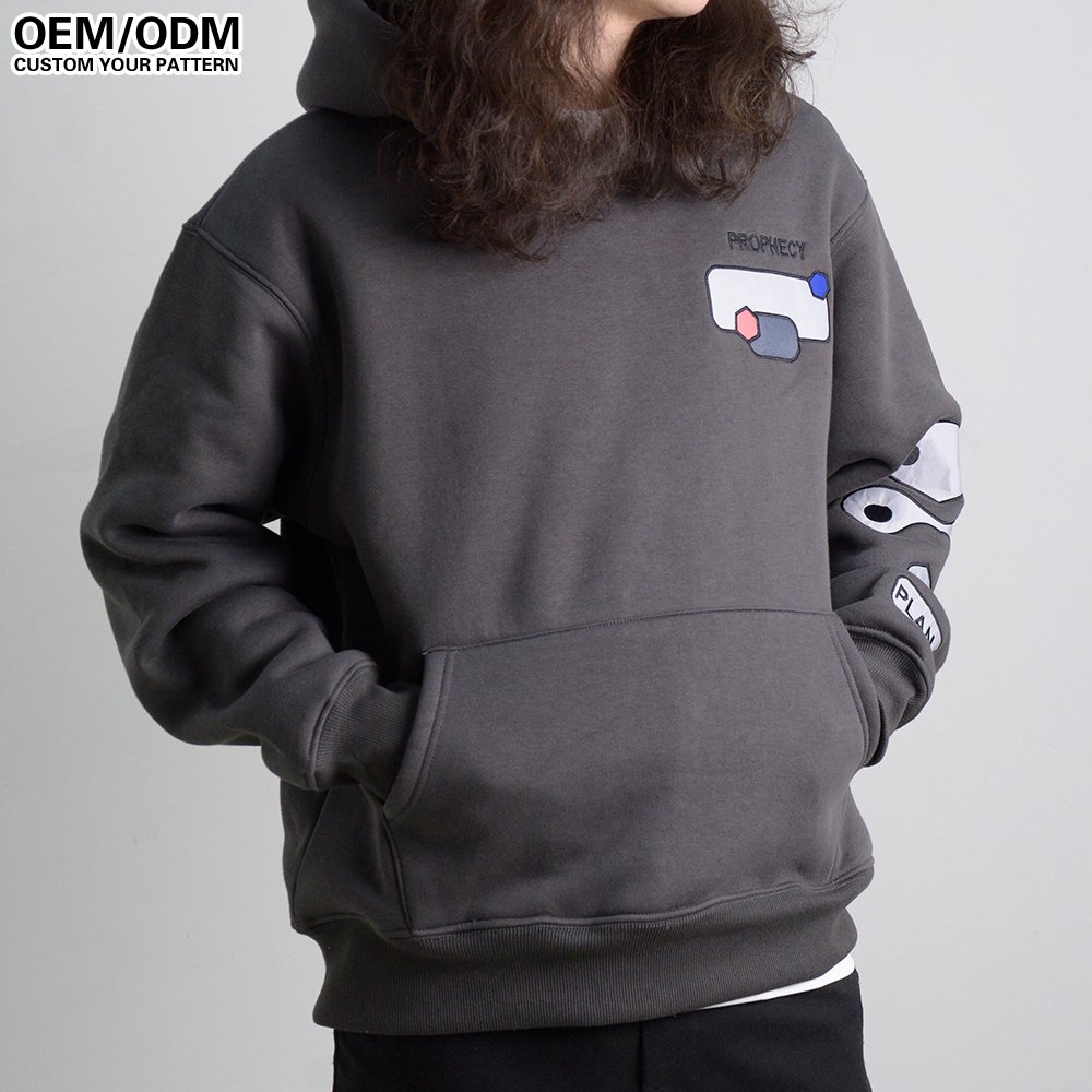 Sandian High Quality 500 GSM Oversized Pullover Hoodie Drop Shoulder Design with High Weight Puff Print Men's Premium Quality