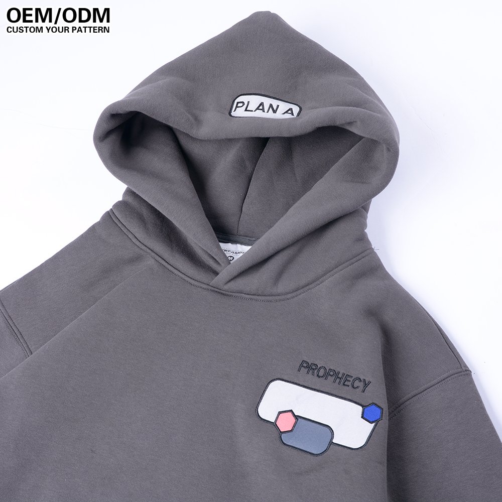 Sandian High Quality 500 GSM Oversized Pullover Hoodie Drop Shoulder Design with High Weight Puff Print Men's Premium Quality