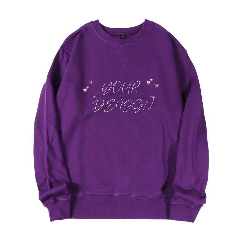 2024 New Arrival High Quality 340GSM Pure Cotton Women's Blank Pullover Hoodies & Sweatshirts Vintage French Terry Sweatshirt