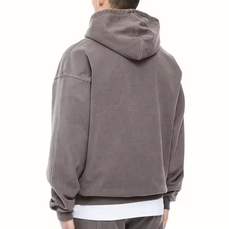 Men's 100% cotton Custom Logo blank drop shoulder Hoodies oversize pullover Heavyweight terry hoodie for men Sweatshirt H-122