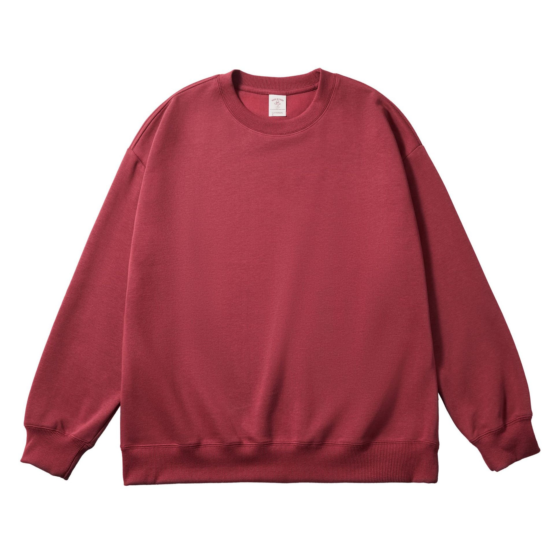 300 Gsm Men's Cotton Polyester Sweatshirt Autumn Solid Color Custom LOGO Casual Sweatshirt Coat