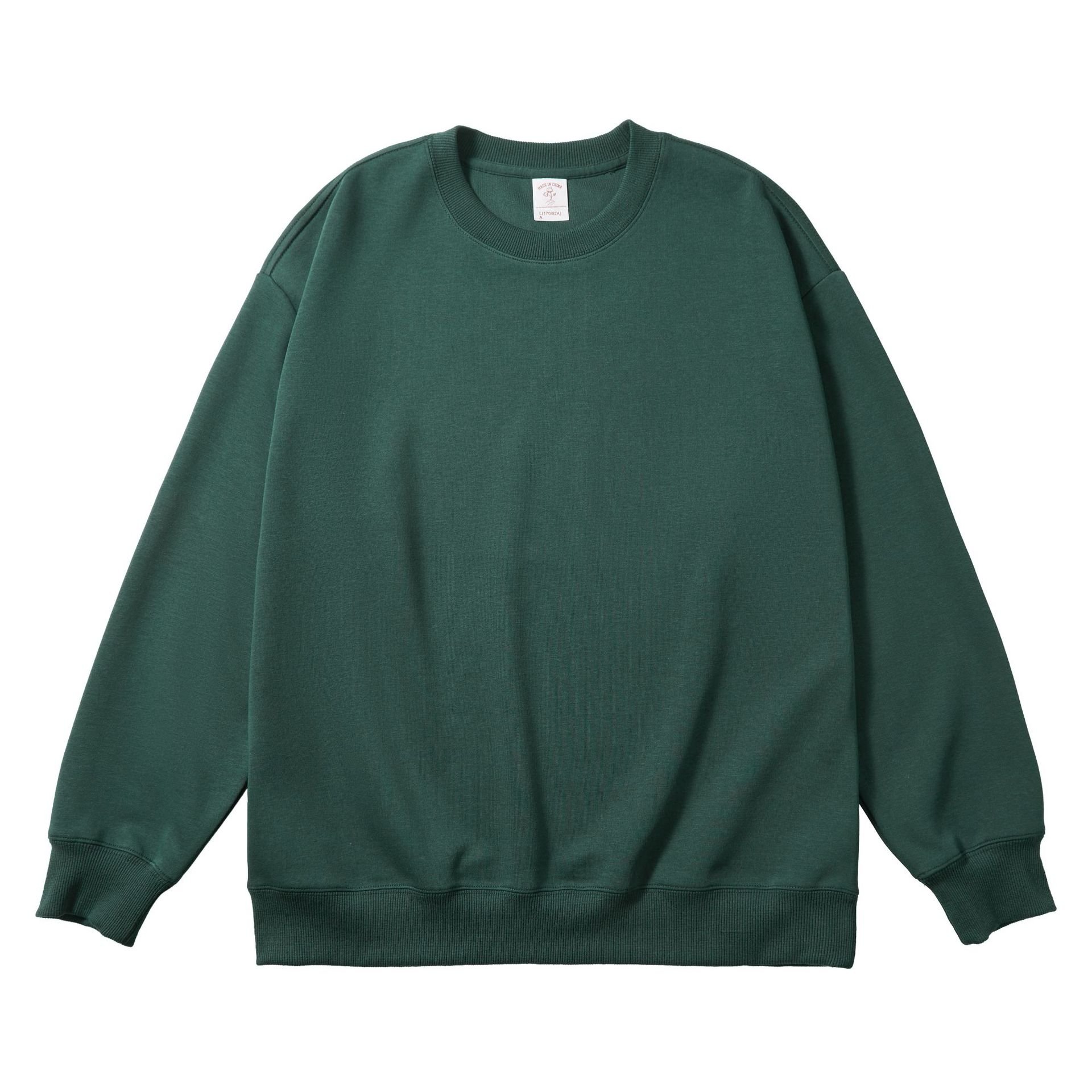 300 Gsm Men's Cotton Polyester Sweatshirt Autumn Solid Color Custom LOGO Casual Sweatshirt Coat