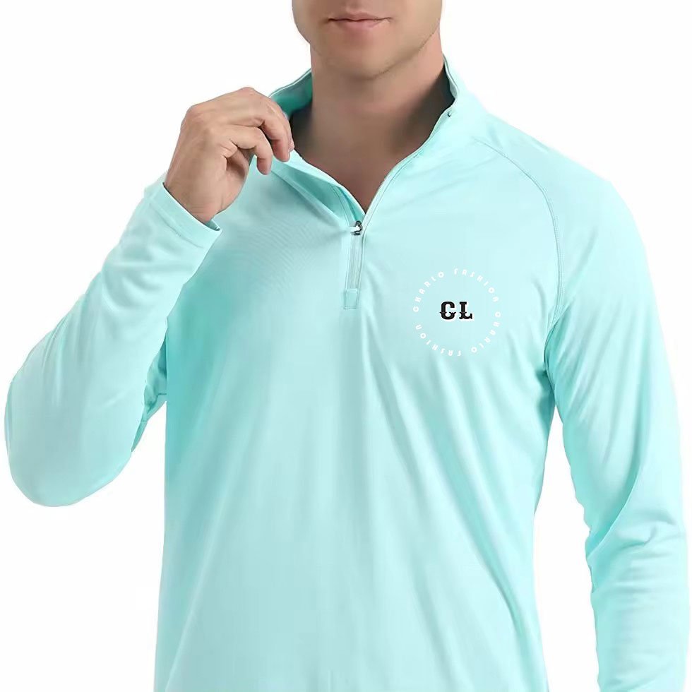 Polyester Cotton anti uv Men's Hoodies Sport Quarter 1/4 Zip neck Golf Pullovers Custom Printing Zip Collar Pullover