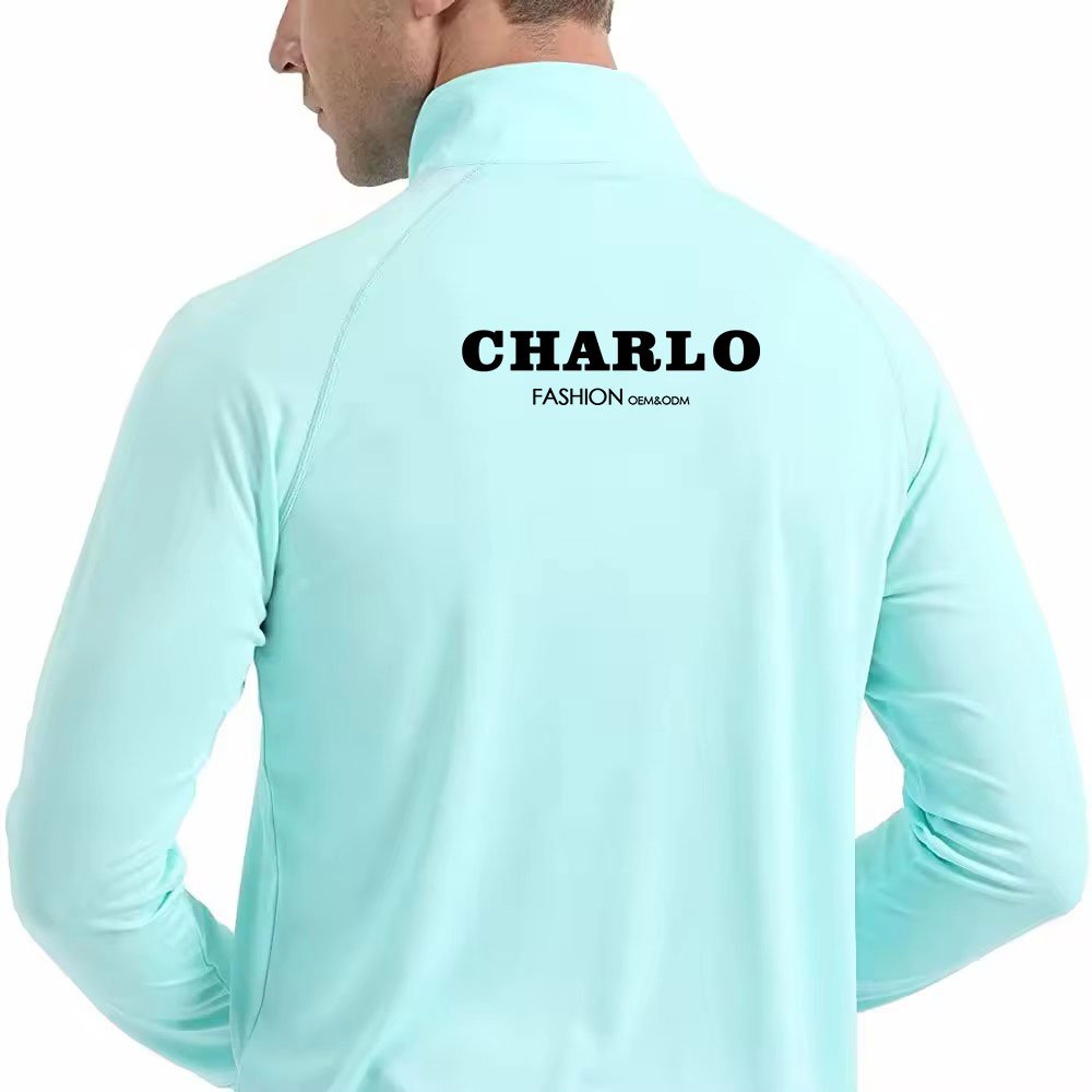 Polyester Cotton anti uv Men's Hoodies Sport Quarter 1/4 Zip neck Golf Pullovers Custom Printing Zip Collar Pullover