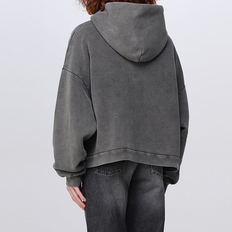 High Quality OEM Custom Style Drop Shoulder Sleeve Sports Vintage Wash Hoodies For Men
