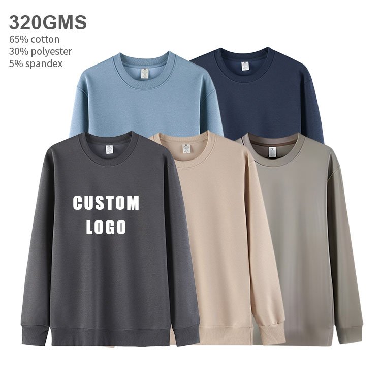 OEM/ODM 320 grams American style fashion brand vintage round neck pure cotton wool circle hoodie men women custom logo