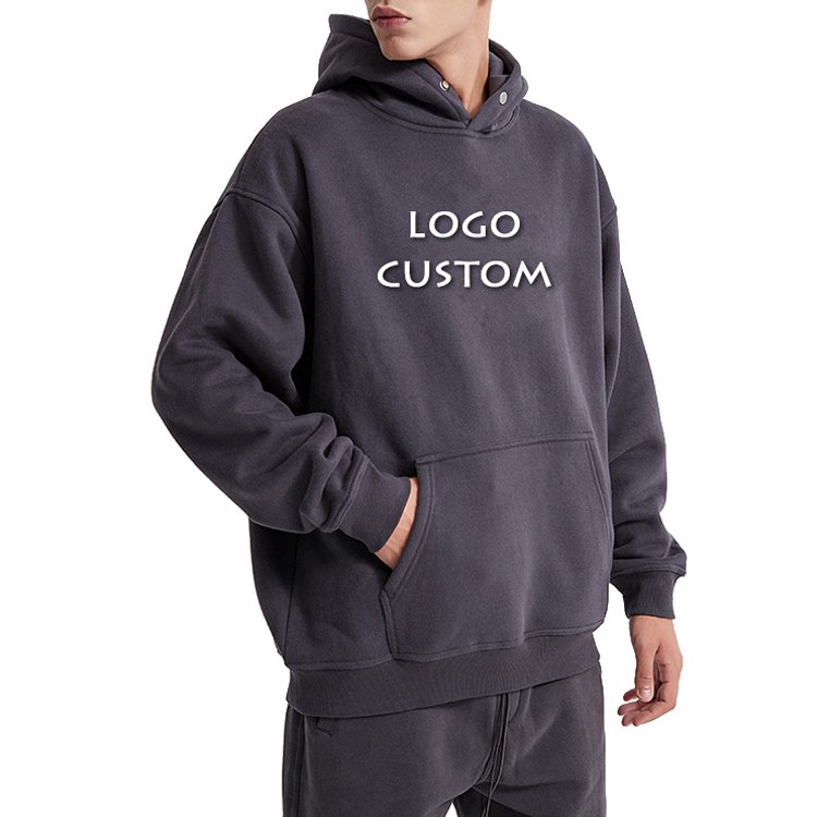 Casual Gym Jogger Sport Loose Mens Hoodies Custom Logo Solid Color Pullover Men's Hoodies
