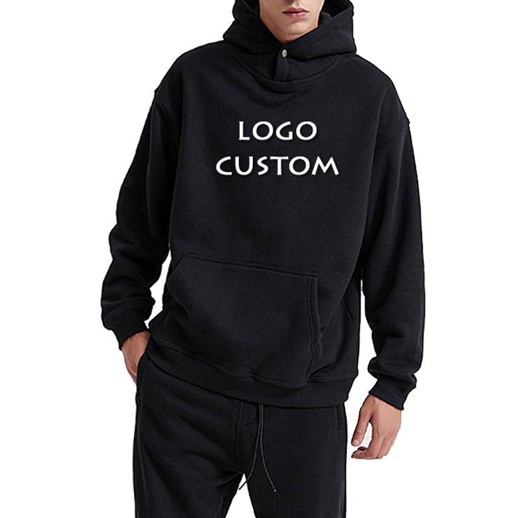 Casual Gym Jogger Sport Loose Mens Hoodies Custom Logo Solid Color Pullover Men's Hoodies